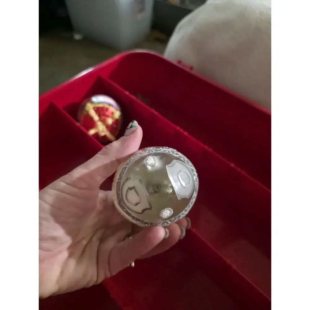 Vintage German Glass Christmas Ornament c1930s–40s Frosted Silvered Germany